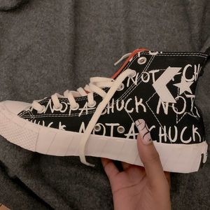 Converse black/white/bold mandarin